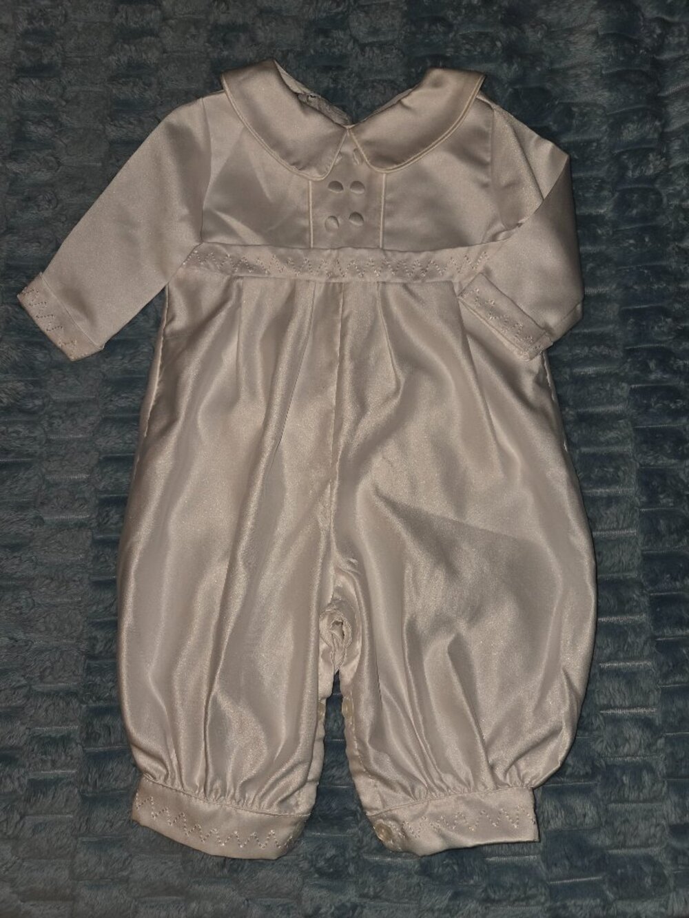 Baby boys christening romper size 6 months